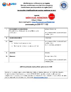 SPAN ELAC AGENDA